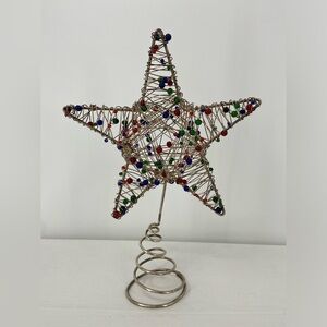 Pottery Barn Tree Topper star Shape Wire plus beads‎ vintage